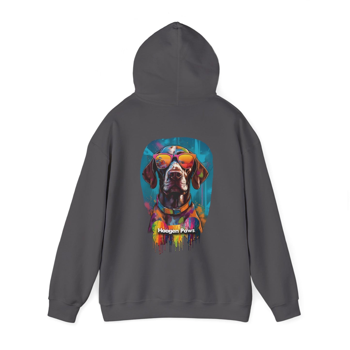 German Shorthaired Pointer Wearing Sunglasses Haagen-Paws Graffiti Unisex Heavy Blend™ Hooded Sweatshirt