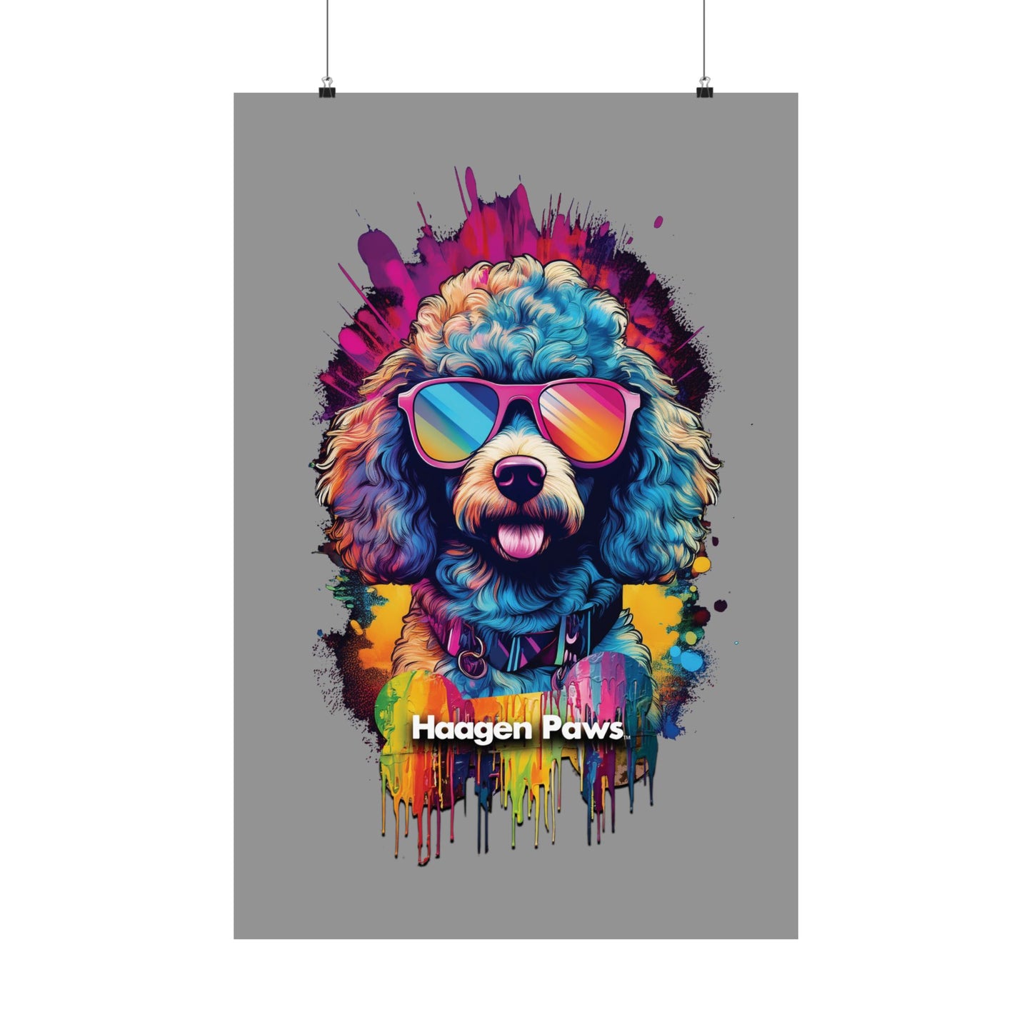 Poodle Wearing Sunglasses Haagen-Paws Graffiti Matte Vertical Posters