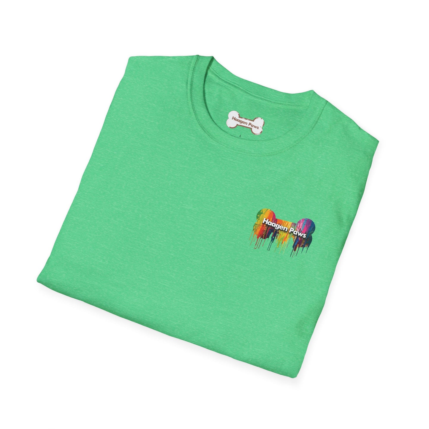 Poodle Wearing Sunglasses Short Sleeve Haagen-Paws Graffiti T-Shirt Heather Irish Green