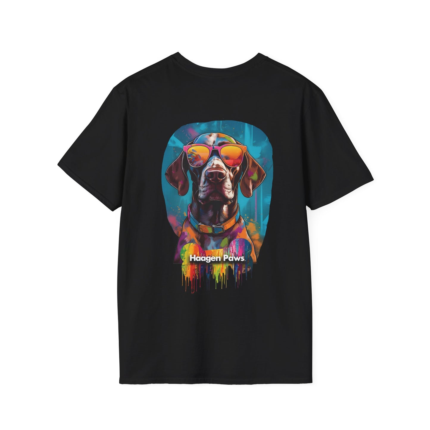 German Shorthaired Pointer Wearing Sunglasses Short Sleeve Haagen-Paws Graffiti T-Shirt