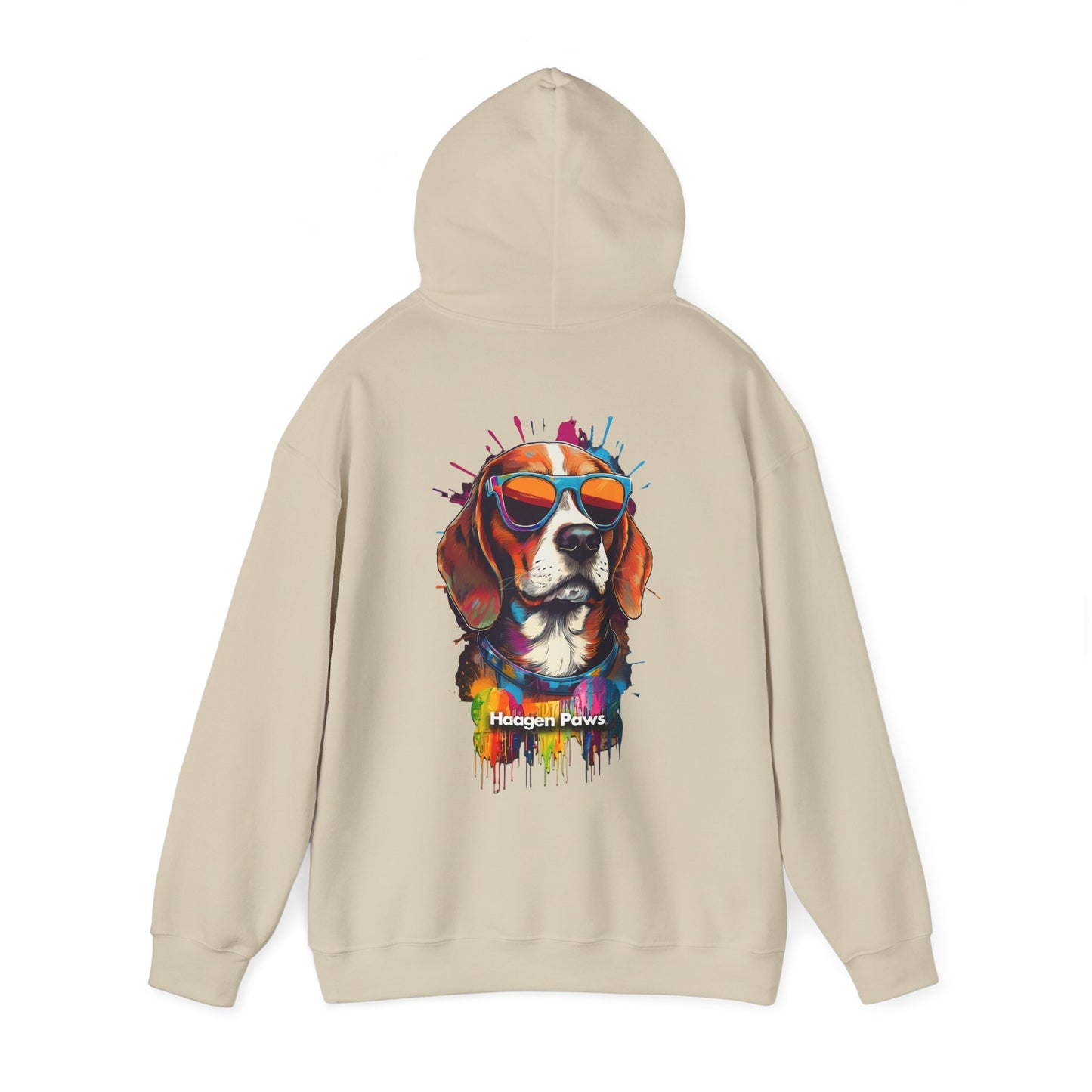 Beagle Wearing Sunglasses Haagen-Paws Graffiti Unisex Heavy Blend™ Hooded Sweatshirt