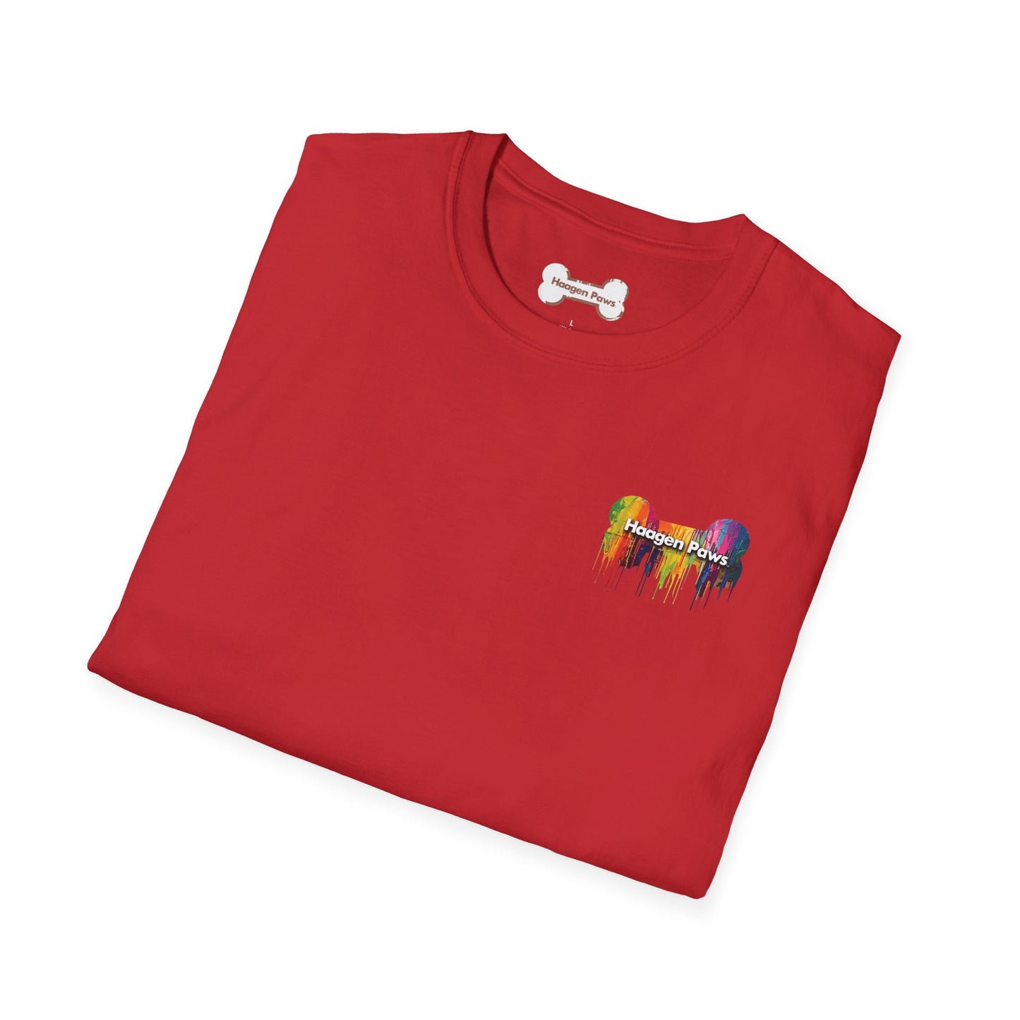 German Shepherd Wearing Sunglasses Short Sleeve Haagen-Paws Graffiti T-Shirt Red