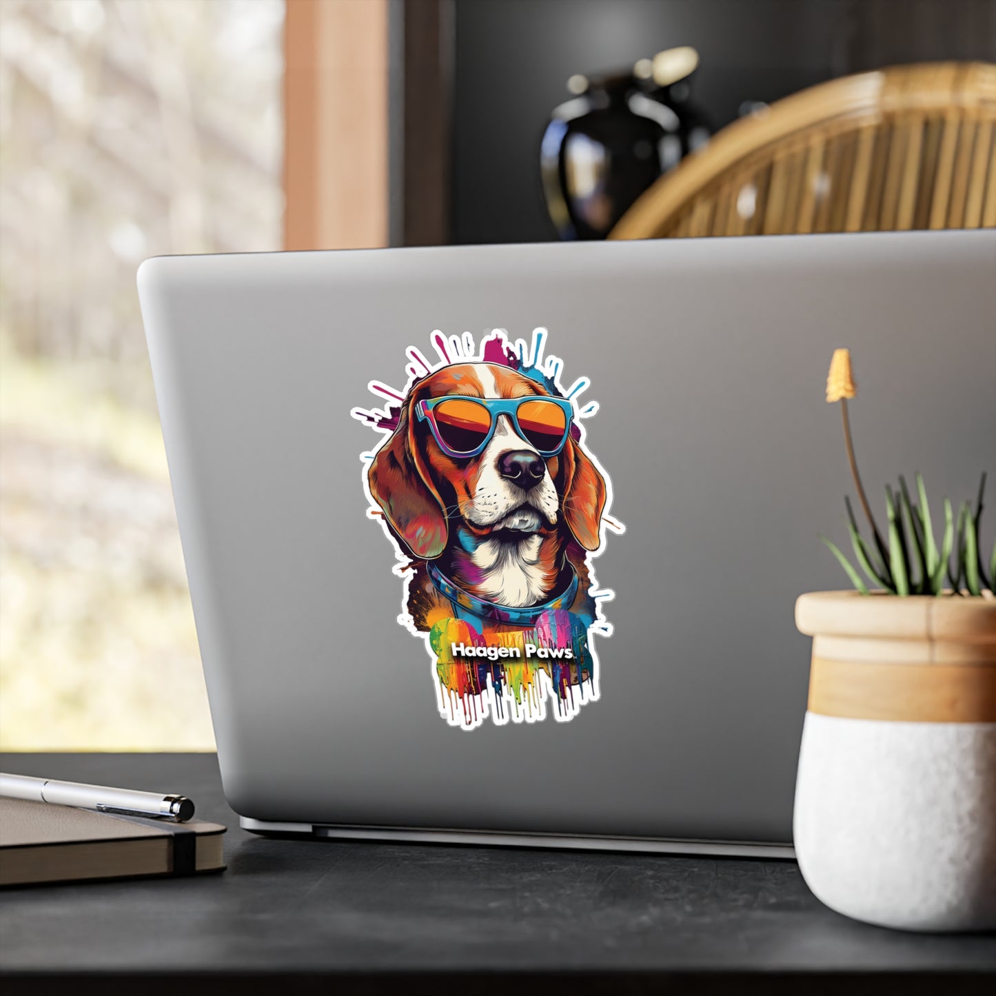 Beagle Wearing Sunglasses Haagen-Paws Graffiti Vinyl Decals