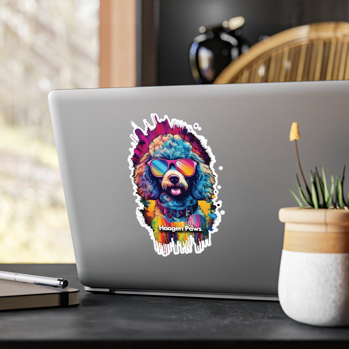 Poodle Wearing Sunglasses Haagen-Paws Graffiti Vinyl Decals