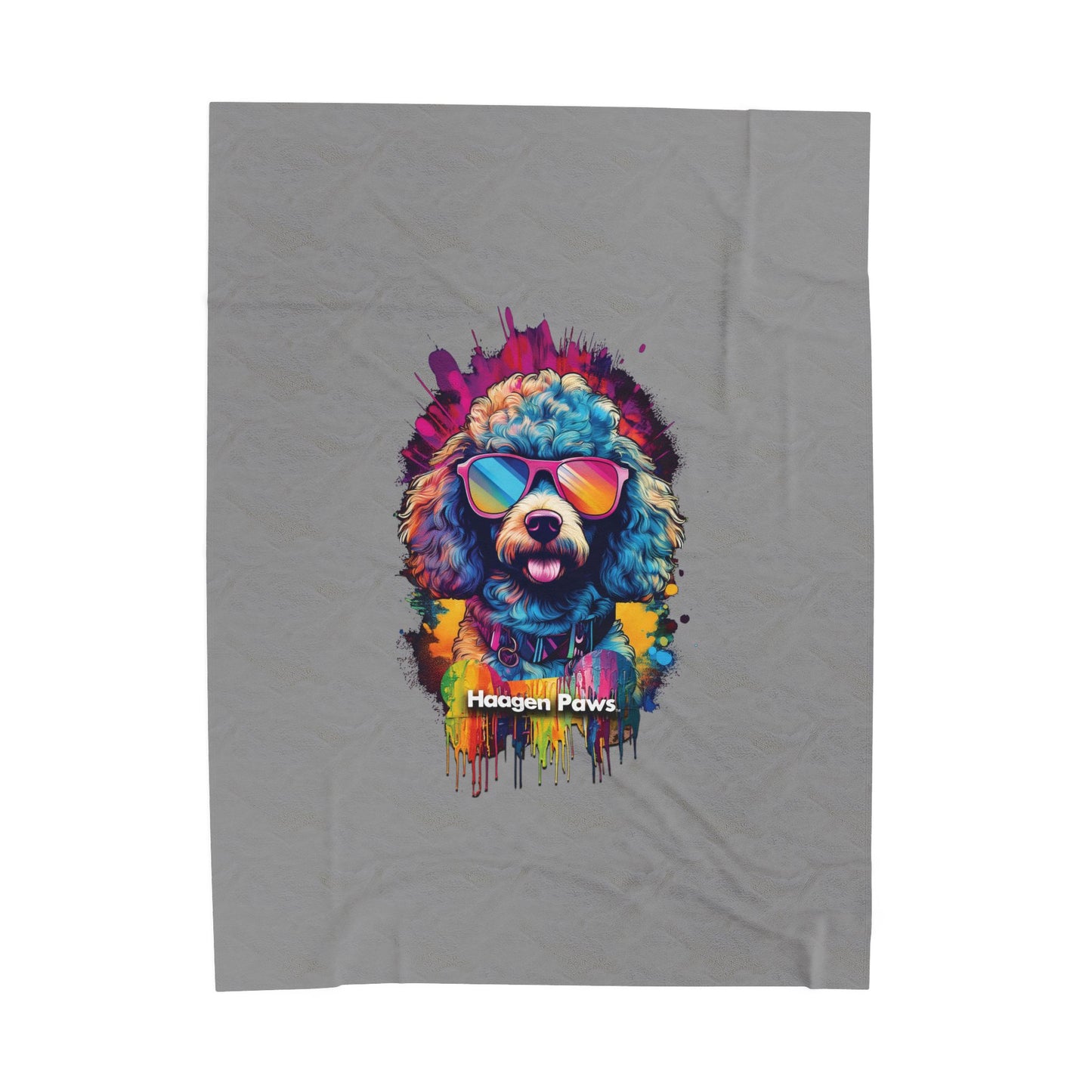 Haagen Paws Poodle Velveteen Plush Blanket