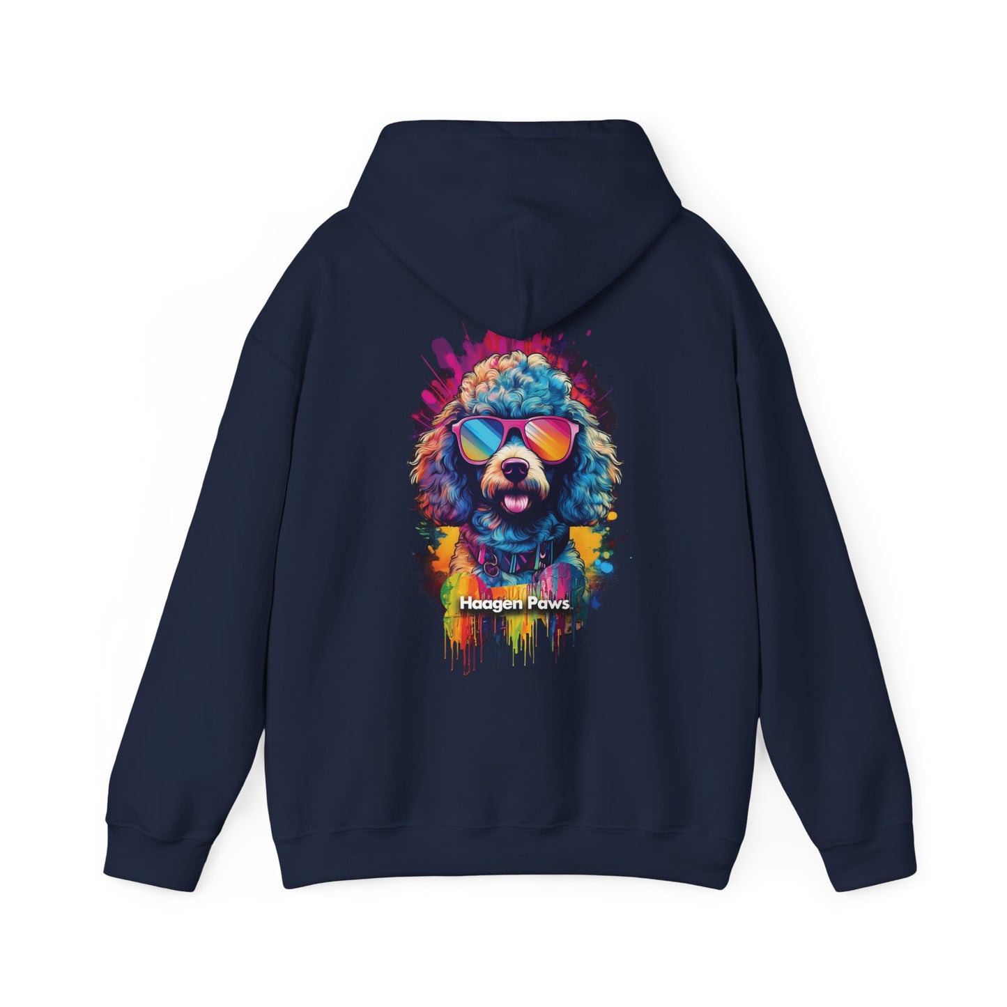 Poodle Wearing Sunglasses Haagen-Paws Graffiti Unisex Heavy Blend™ Hooded Sweatshirt
