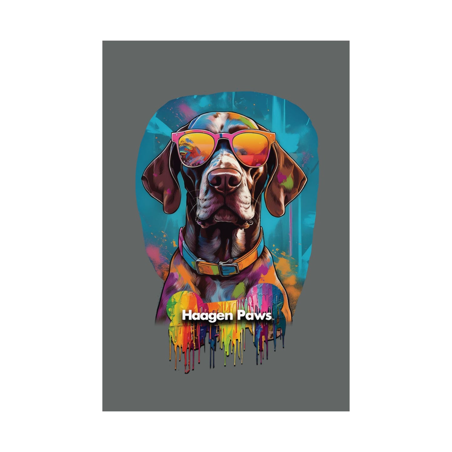 German Shorthaired Pointer Wearing Sunglasses Haagen-Paws Graffiti Matte Vertical Posters