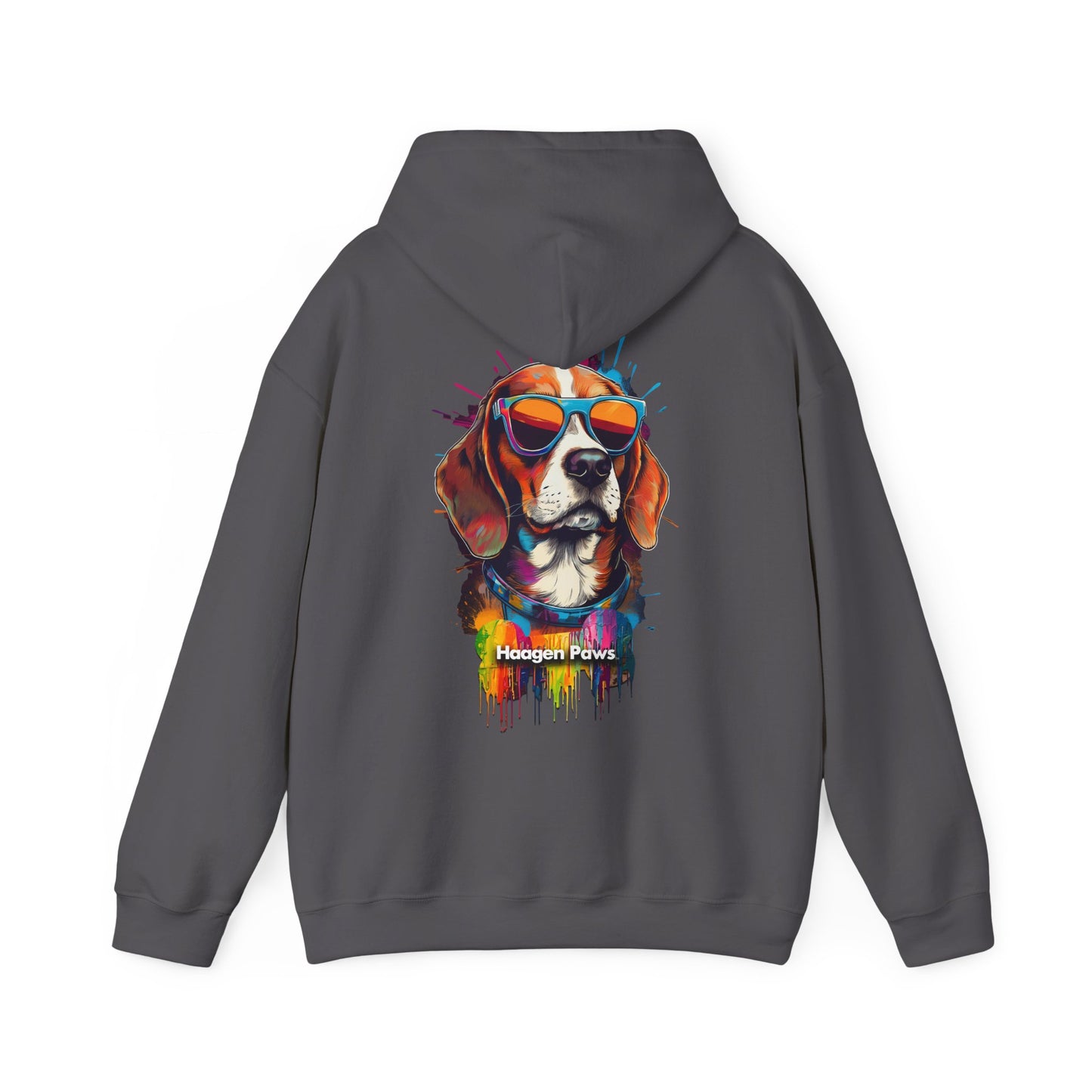 Beagle Wearing Sunglasses Haagen-Paws Graffiti Unisex Heavy Blend™ Hooded Sweatshirt