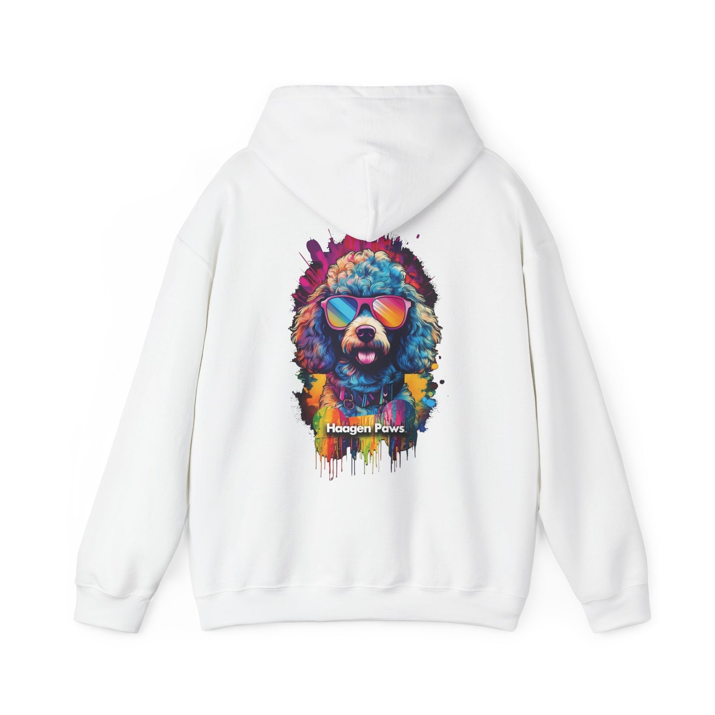 Poodle Wearing Sunglasses Haagen-Paws Graffiti Unisex Heavy Blend™ Hooded Sweatshirt