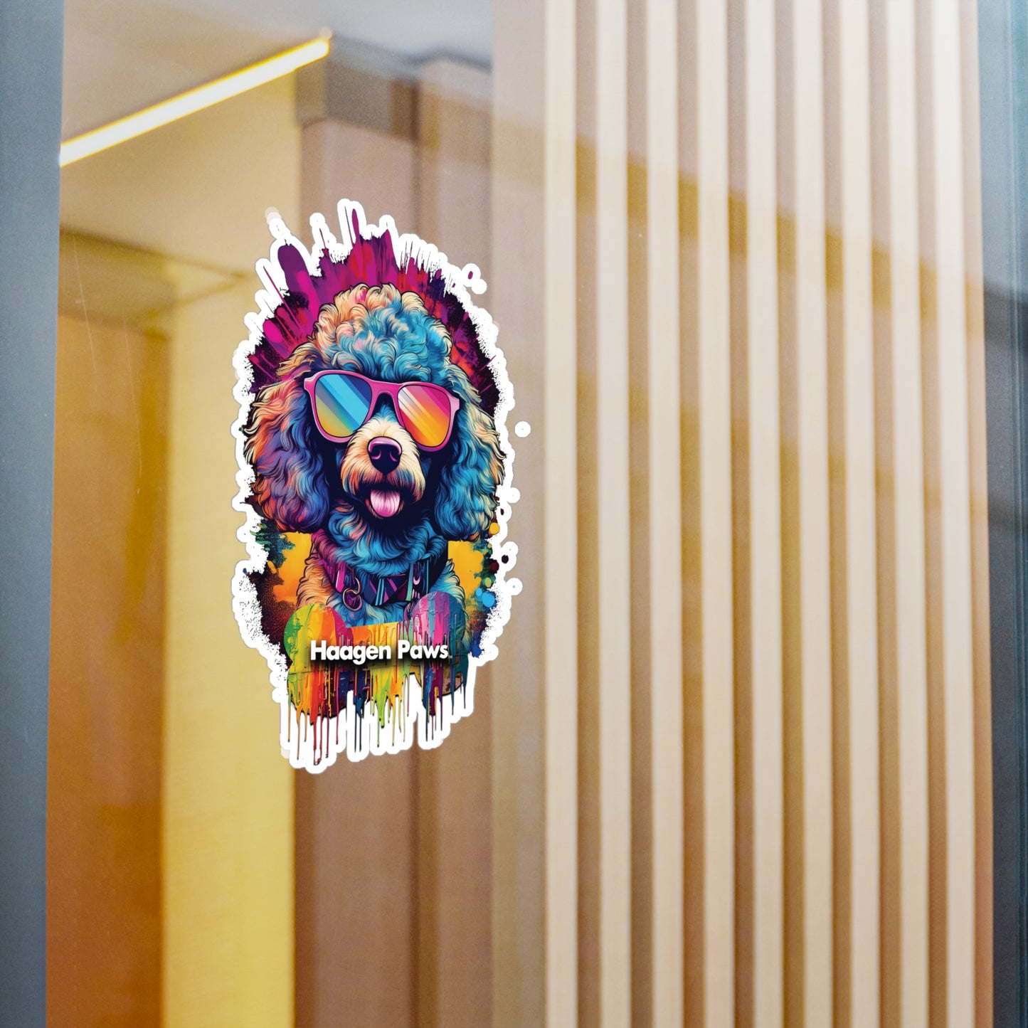 Poodle Wearing Sunglasses Haagen-Paws Graffiti Vinyl Decals