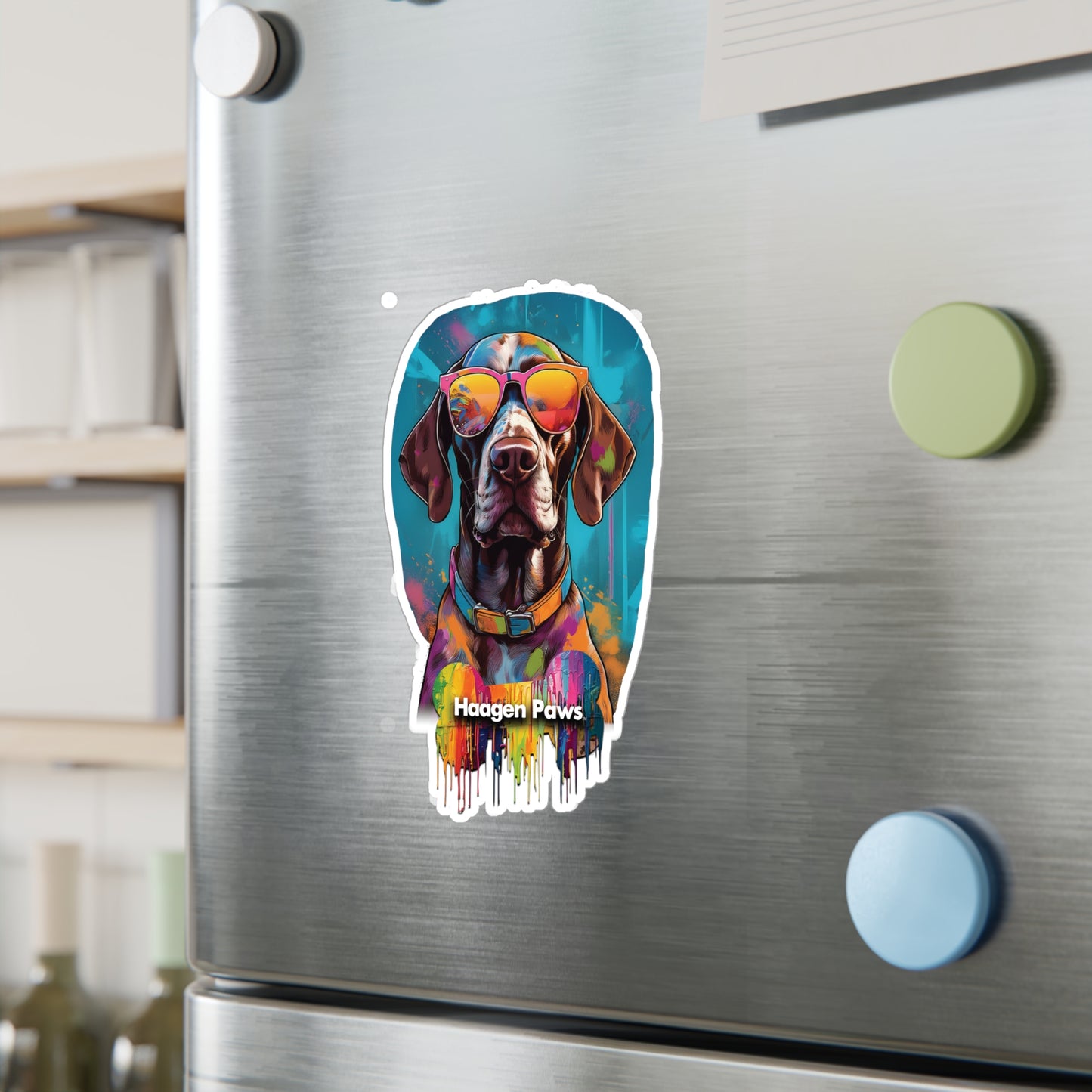 German Shorthaired Pointer Wearing Sunglasses Haagen-Paws Graffiti Vinyl Decals