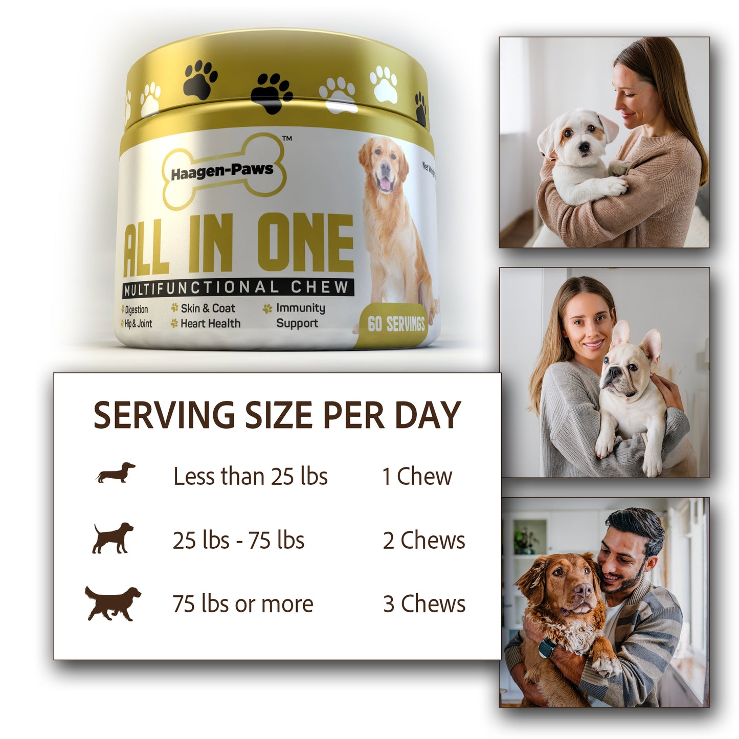 Haagen-Paws All-In-One Multivitamin Chewable Supplement