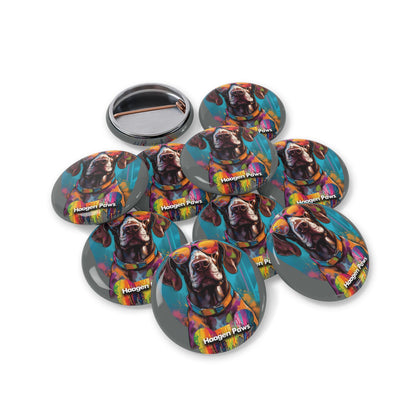 German Shorthaired Pointer Wearing Sunglasses Haagen-Paws Graffiti Round Pins