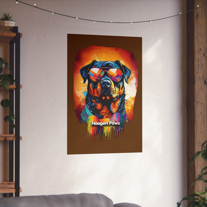 Rottweiler Wearing Sunglasses Haagen-Paws Graffiti Matte Vertical Posters