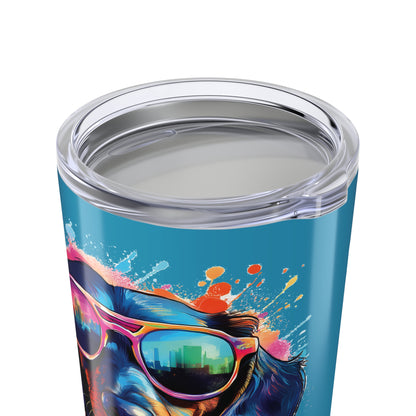 Dachshund Wearing Sunglasses Haagen-Paws Graffiti Tumbler 20oz