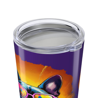 Frenchie Wearing Sunglasses Haagen-Paws Graffiti Tumbler 20oz