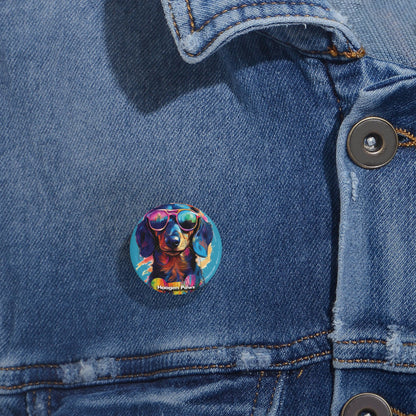 Dachshund Wearing Sunglasses Haagen-Paws Graffiti Round Pins