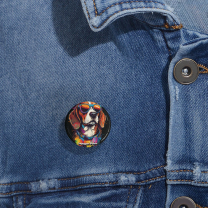 Beagle Wearing Sunglasses Haagen-Paws Graffiti Round Pins
