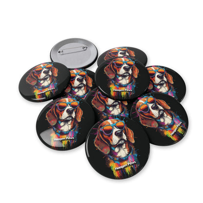 Beagle Wearing Sunglasses Haagen-Paws Graffiti Round Pins