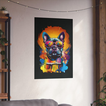 Frenchie Wearing Sunglasses Haagen-Paws Graffiti Matte Vertical Posters