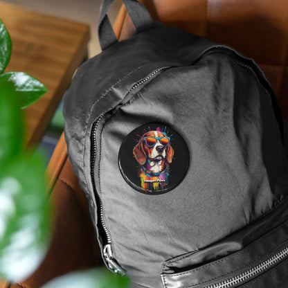 Beagle Wearing Sunglasses Haagen-Paws Graffiti Round Pins