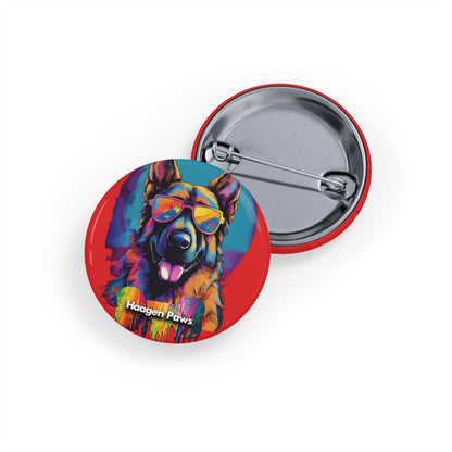 German Shepherd Wearing Sunglasses Haagen-Paws Graffiti Round Pins