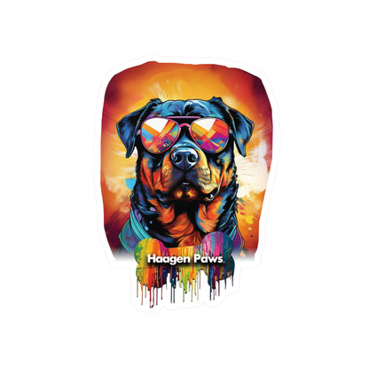 Rottweiler Wearing Sunglasses Haagen-Paws Graffiti Vinyl Decals