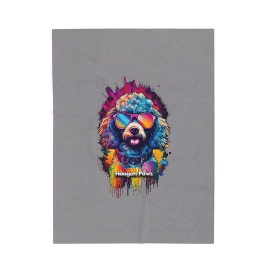 Haagen Paws Poodle Velveteen Plush Blanket