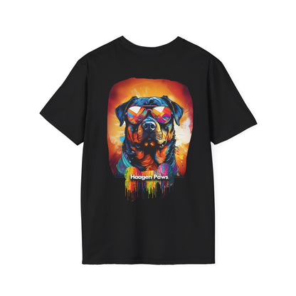 Rottweiler Wearing Sunglasses Short Sleeve Haagen-Paws Graffiti T-Shirt