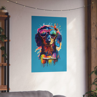 Dachshund Wearing Sunglasses Haagen-Paws Graffiti Matte Vertical Posters