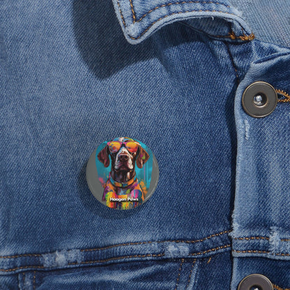 German Shorthaired Pointer Wearing Sunglasses Haagen-Paws Graffiti Round Pins