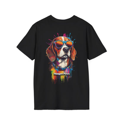 Beagle Wearing Sunglasses Short Sleeve Haagen-Paws Graffiti T-Shirt Black
