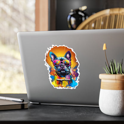 Frenchie Wearing Sunglasses Haagen-Paws Graffiti Vinyl Decals
