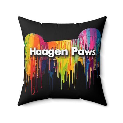 Beagle Wearing Sunglasses Haagen-Paws Graffiti Spun Polyester Square Pillow