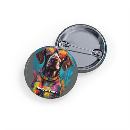 German Shorthaired Pointer Wearing Sunglasses Haagen-Paws Graffiti Round Pins