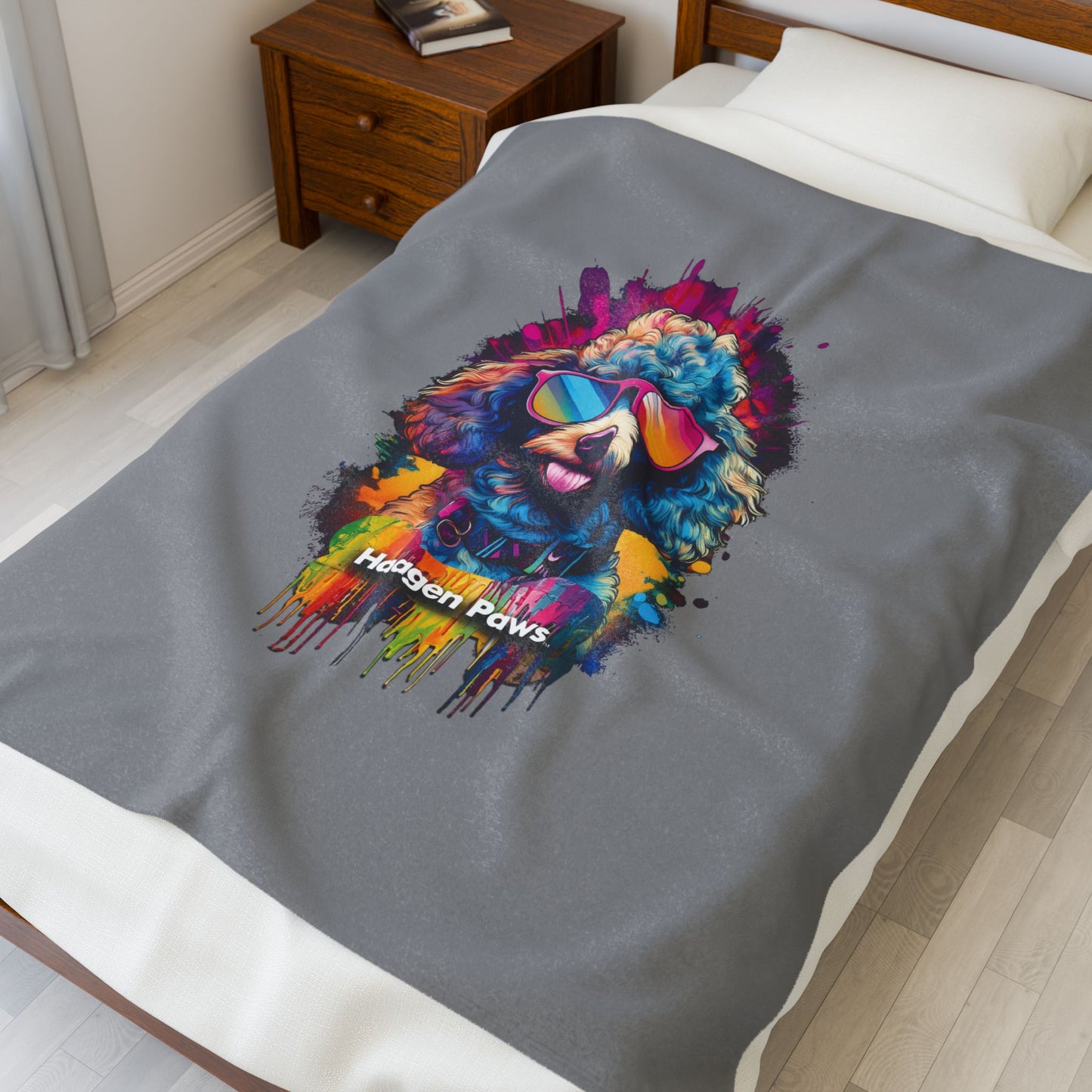 Haagen Paws Poodle Velveteen Plush Blanket