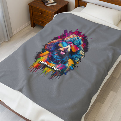 Haagen Paws Poodle Velveteen Plush Blanket
