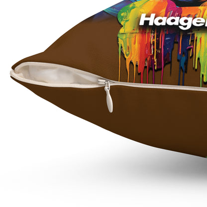 Rottweiler Wearing Sunglasses Haagen-Paws Graffiti Spun Polyester Square Pillow