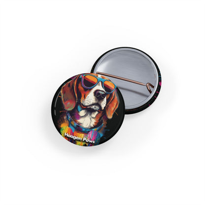 Beagle Wearing Sunglasses Haagen-Paws Graffiti Round Pins
