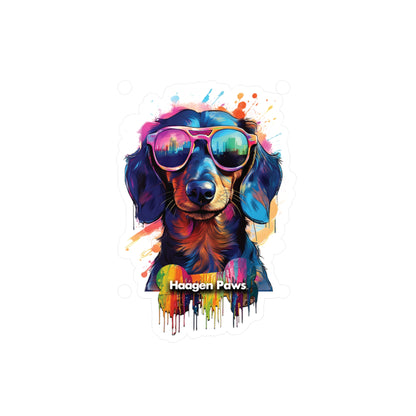 Dachshund Wearing Sunglasses Haagen-Paws Graffiti Vinyl Decals