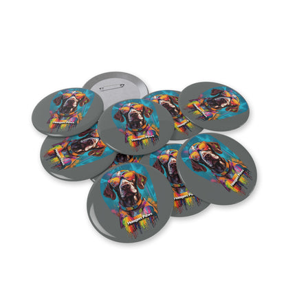 German Shorthaired Pointer Wearing Sunglasses Haagen-Paws Graffiti Round Pins